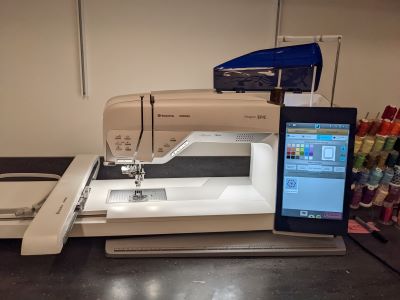 Digital embroidery machine in Wheaton Fab Lab