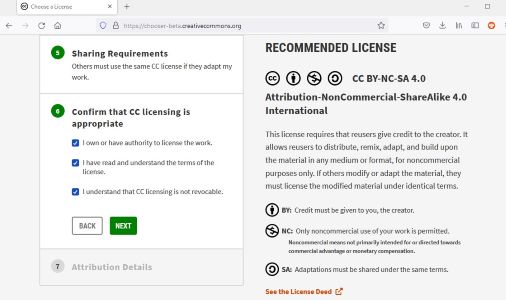 Creative Commons question 6 - CC licensing is appropriate