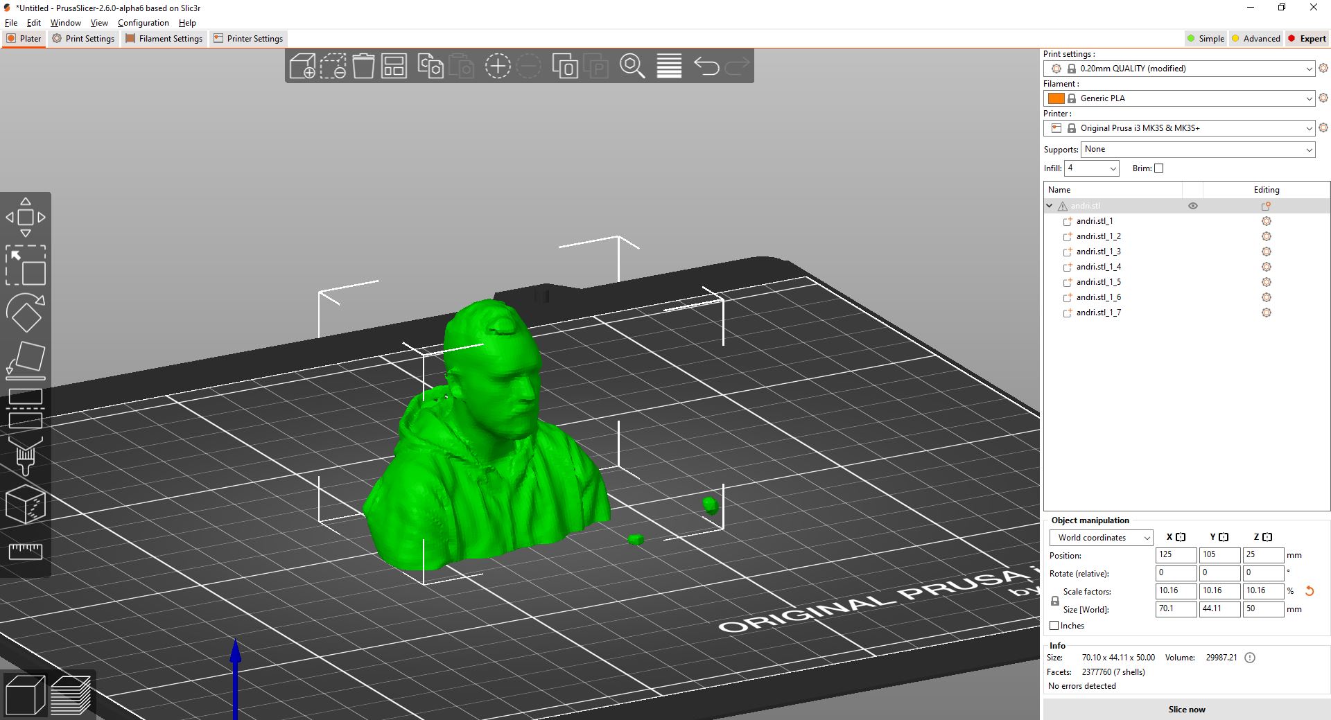 3d scan with artifacts