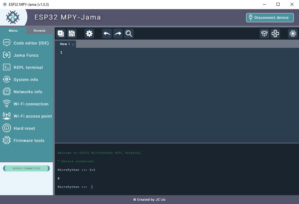 ESP MPY-JAMA Code editor