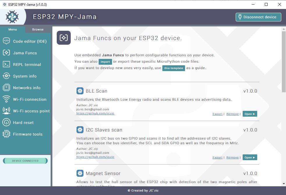 ESP MPY-JAMA ready functions