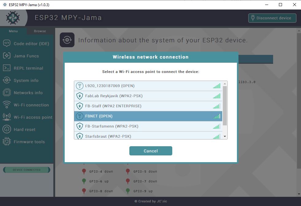 ESP MPY-JAMA Connect to WiFi