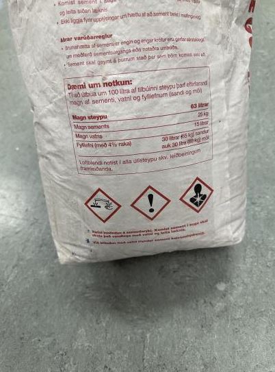 Cement bag back, instructions