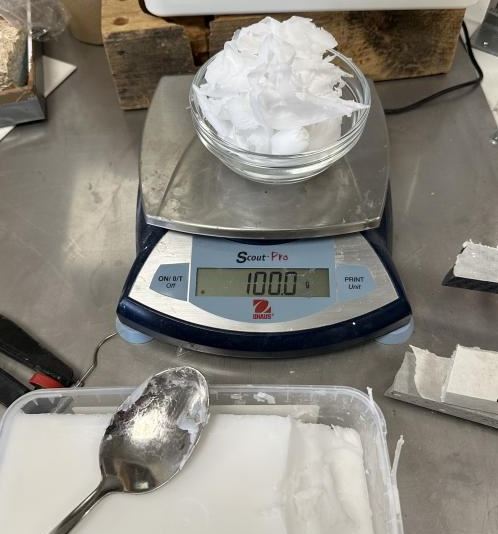 Weighing soap