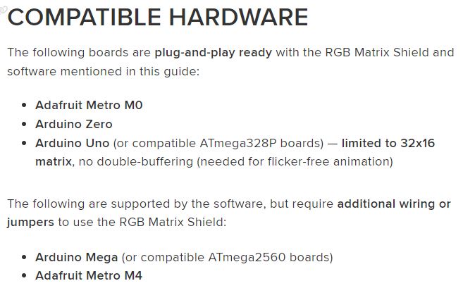 LED Matrix compatible hardware