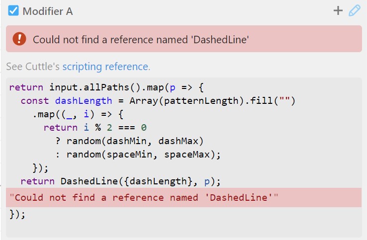 Dashed Line Reference Error