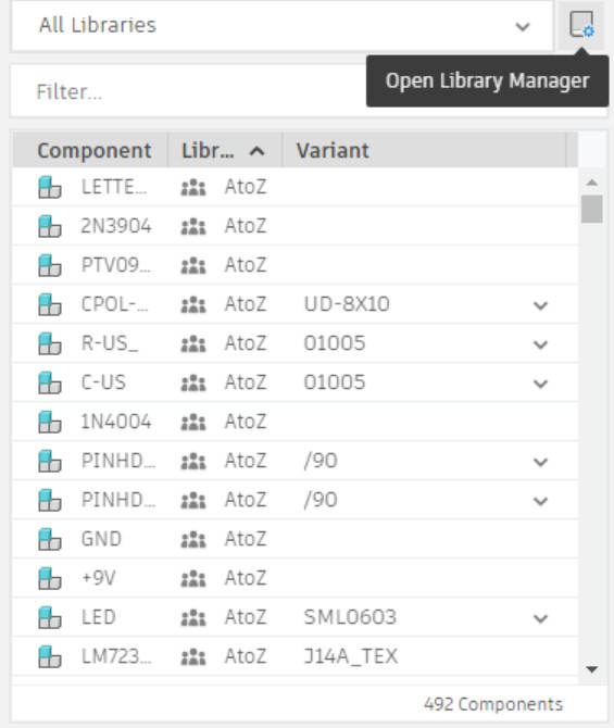 Open Library Manager Button