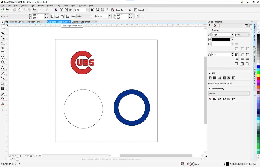 Cubs Sticker Logo by color