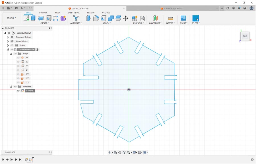 Hexagon-Parametric size change-Fail