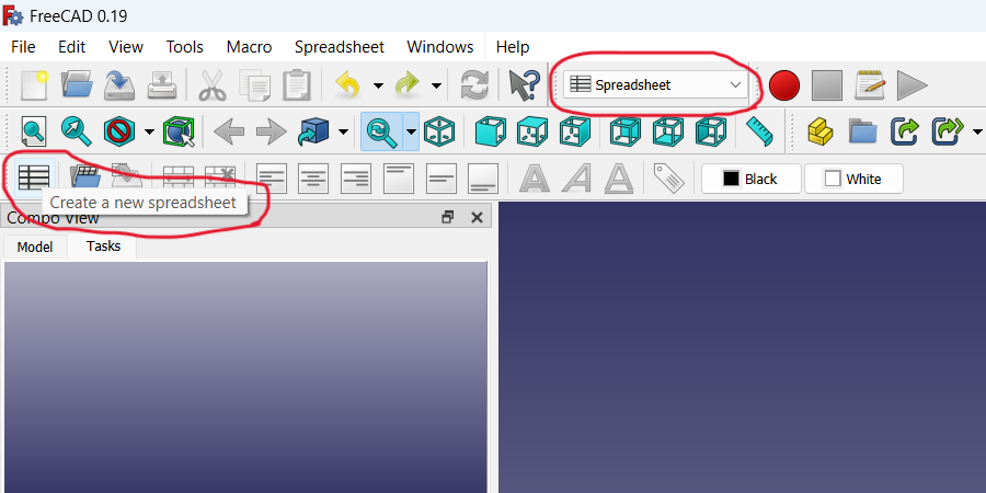 Create a new -spreadsheet
