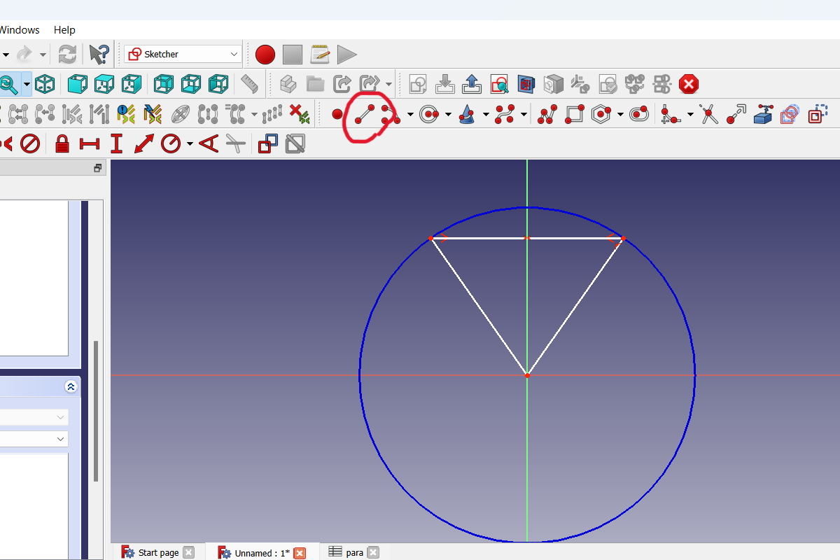 connection of two lines