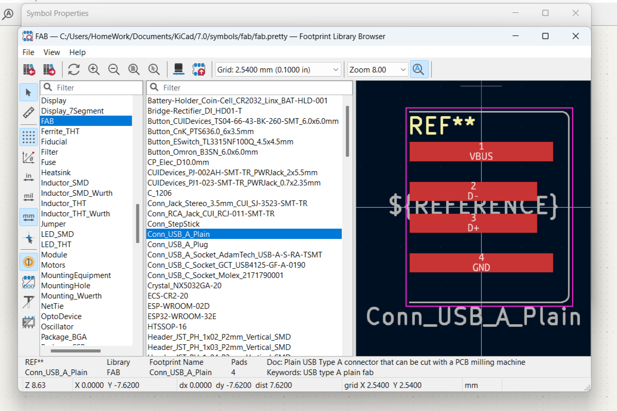 Add Footprint of USB