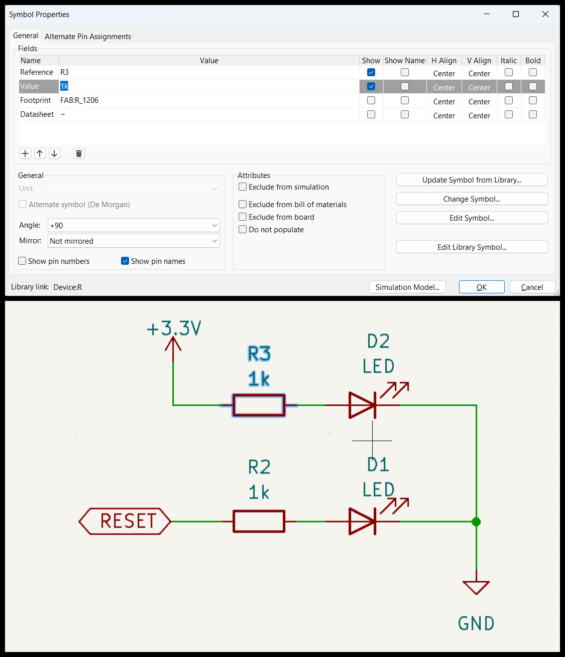 resistor selection for LED