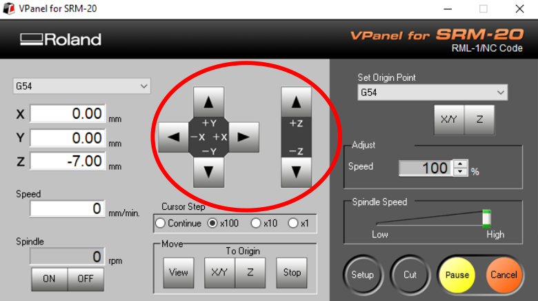 Spindle travel buttons