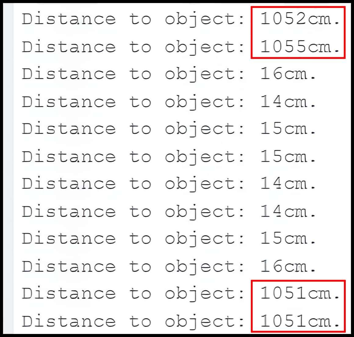 Serial monitor bad values