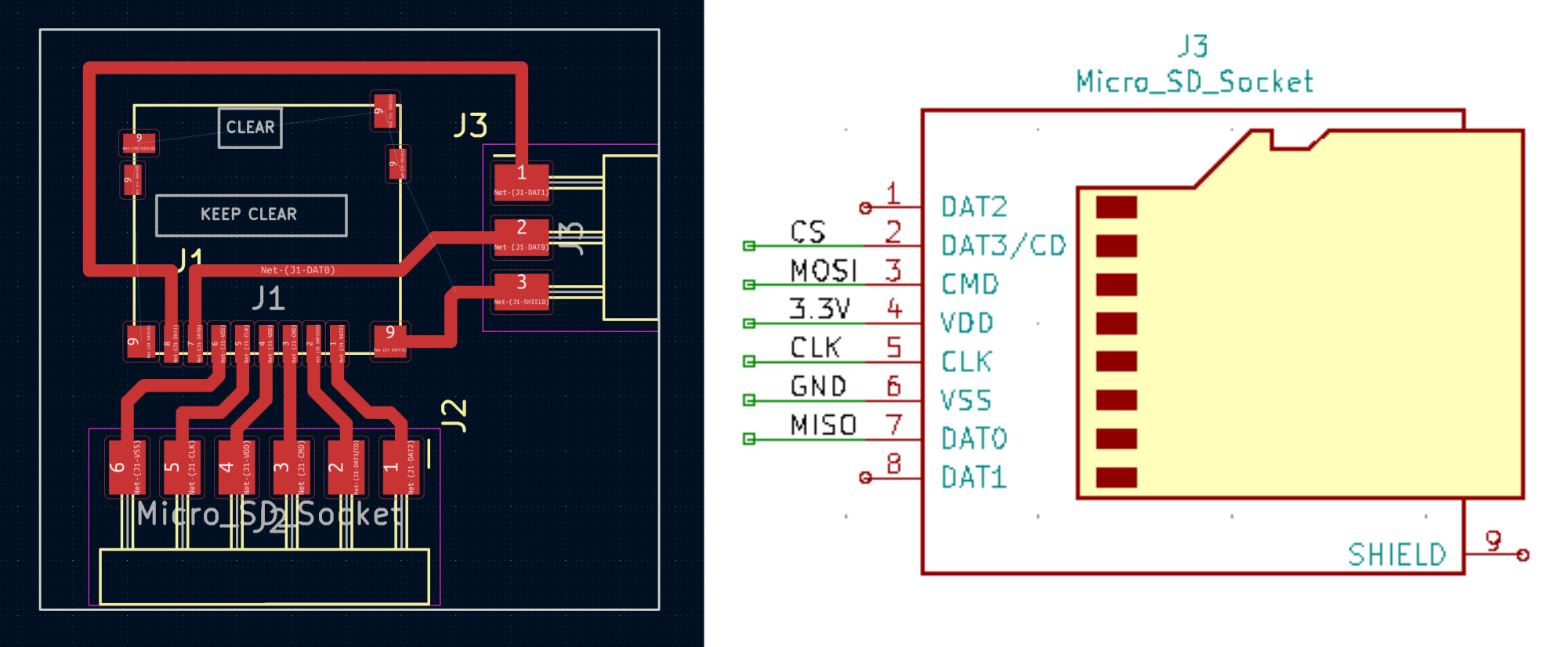 microSD breakout PCB layout