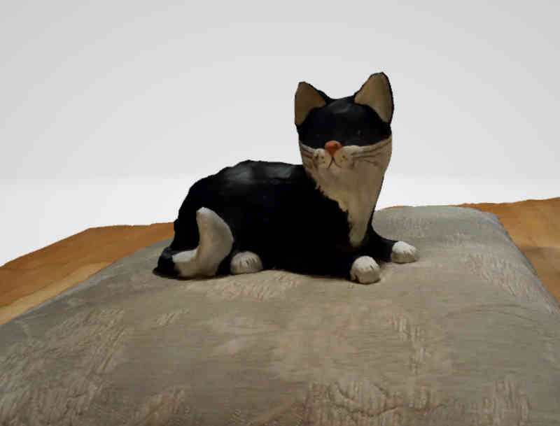 3D scanned cat statue