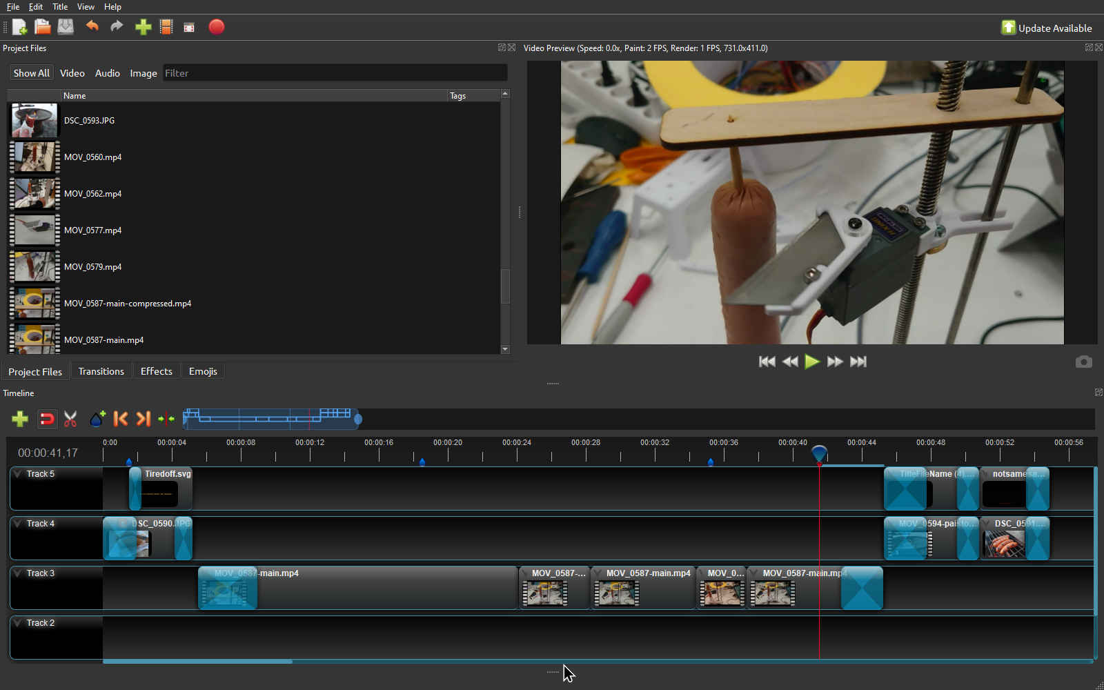 View of the video editor