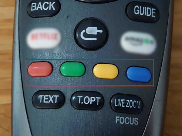 Colored buttons on tv remote