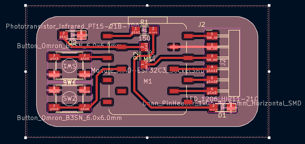 PCB layout of the new board