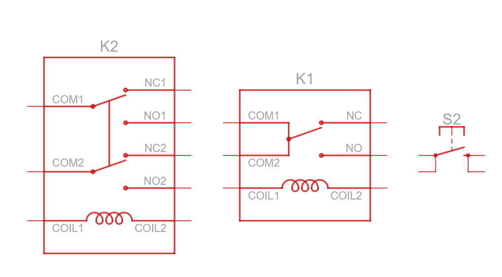 Button and relays