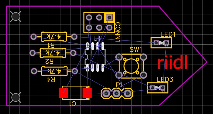 PCB components arranged