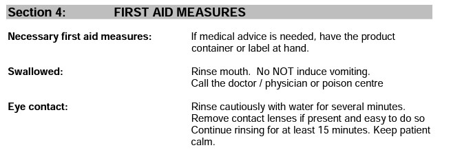 First Aid measures