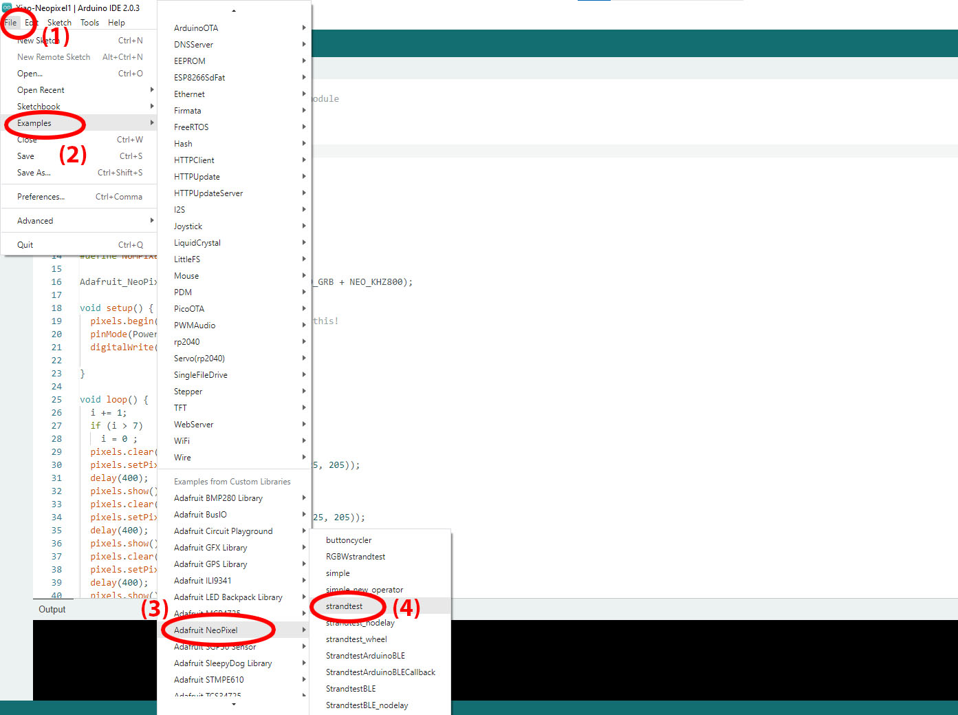 Adafruit neopixel strandtest arduino code