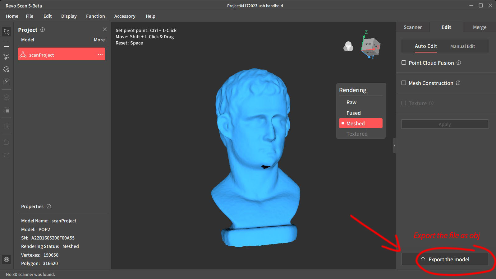 3D scanning with RevoPoint