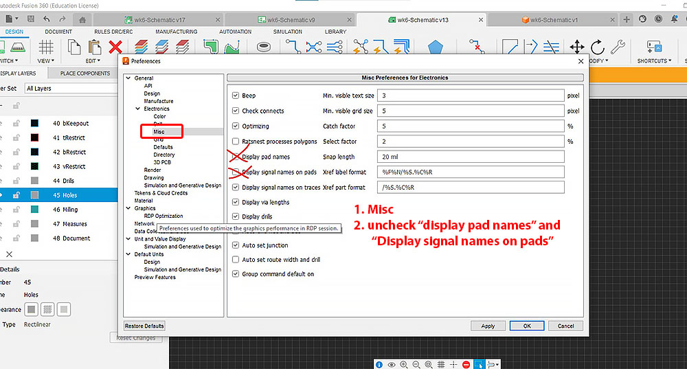 Export setting