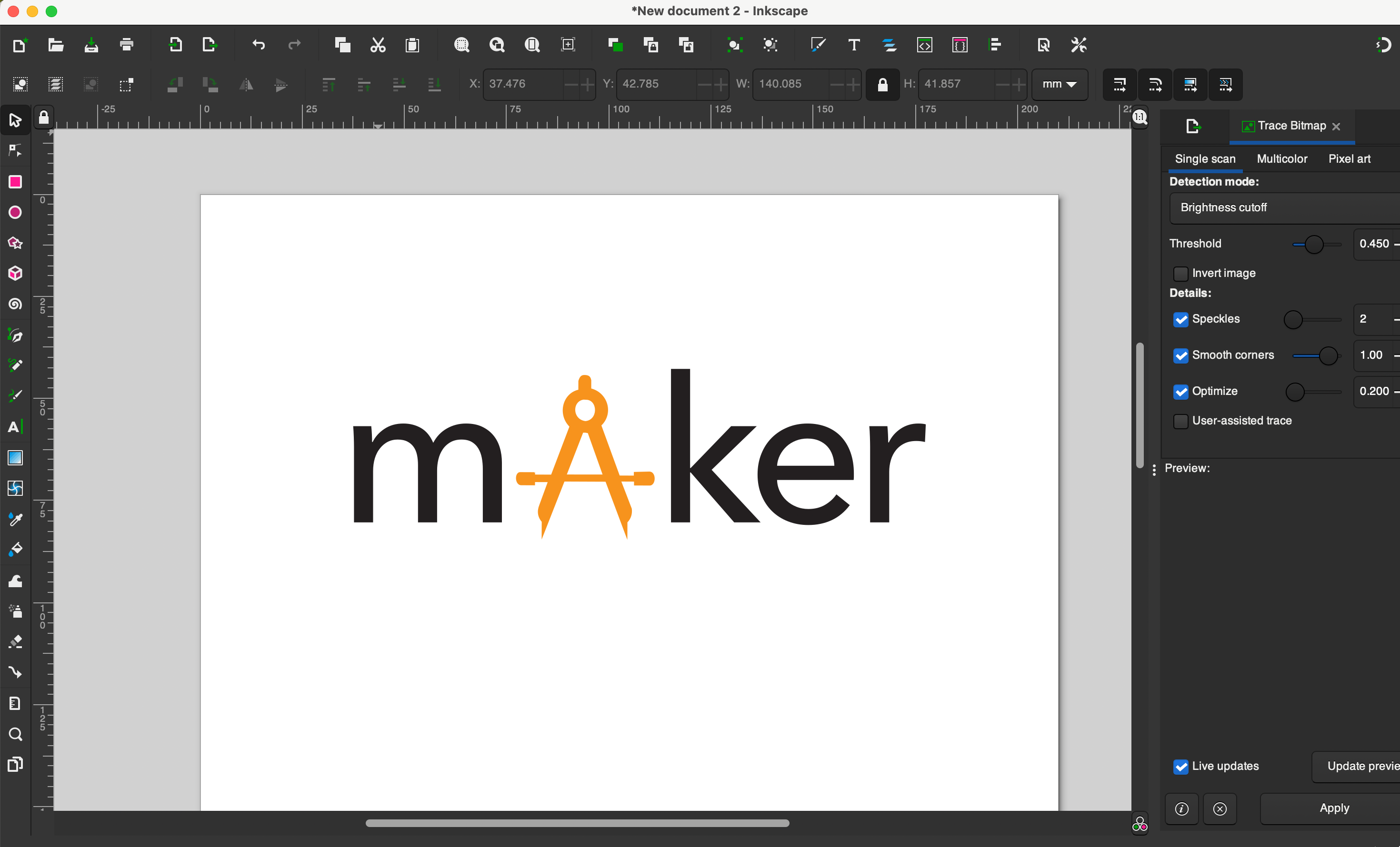 Maker logo in InkScape