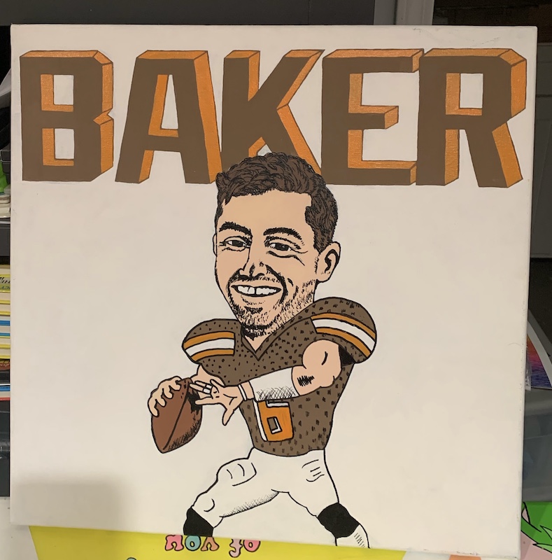 Baker Mayfield painting.