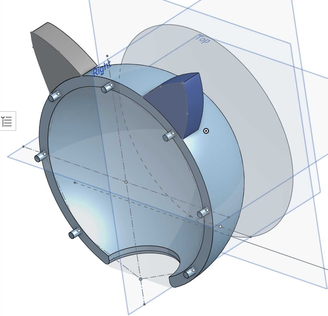 First iteration of front of head