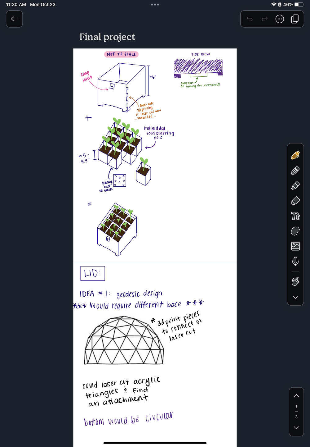 First initial sketch - Plant pot