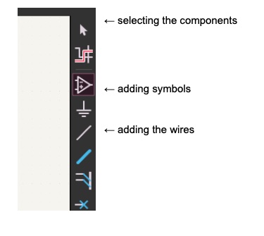 Labeled tool icons