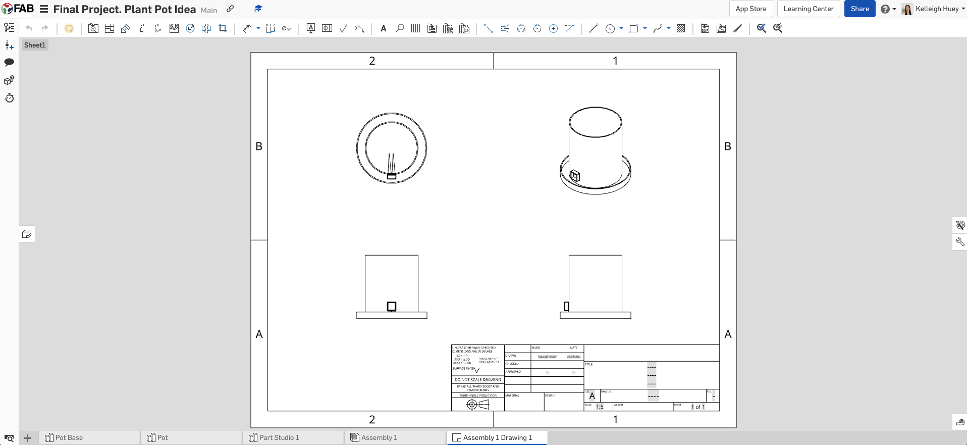 2D sketch of plan pot.