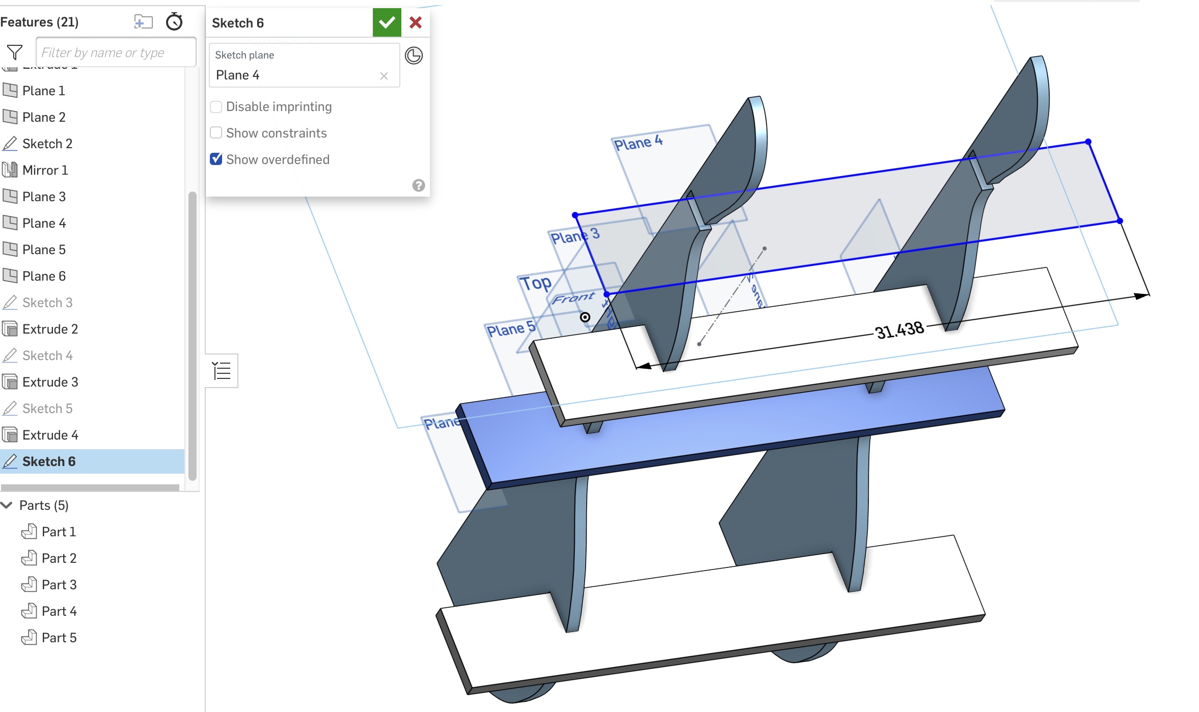 Sketch of fourth shelf.