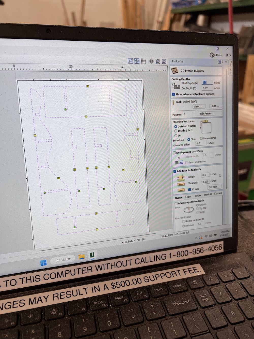 Specifying toolpath