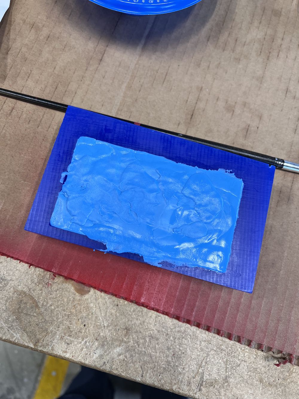 Covered putty on mold