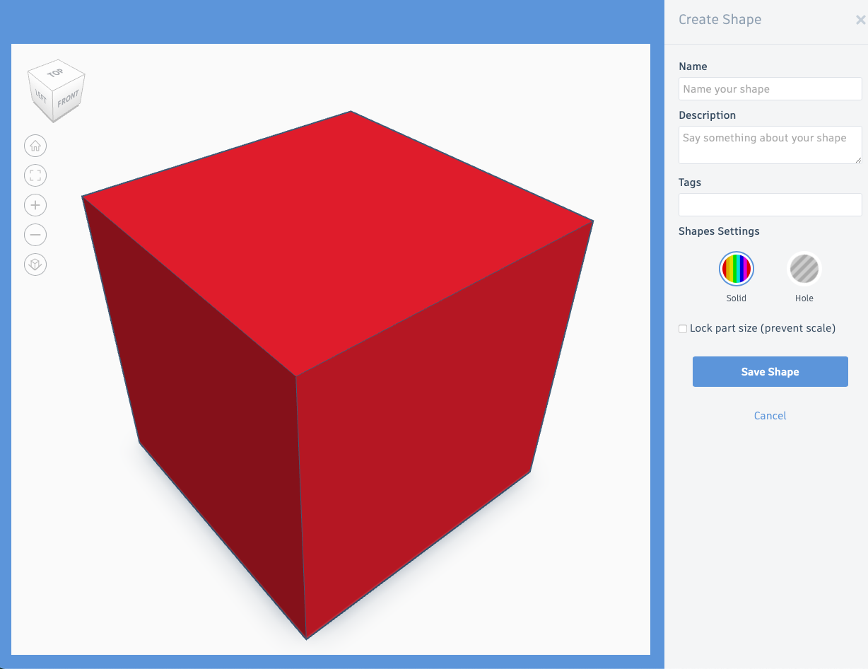 TinkerCAD creating own shape