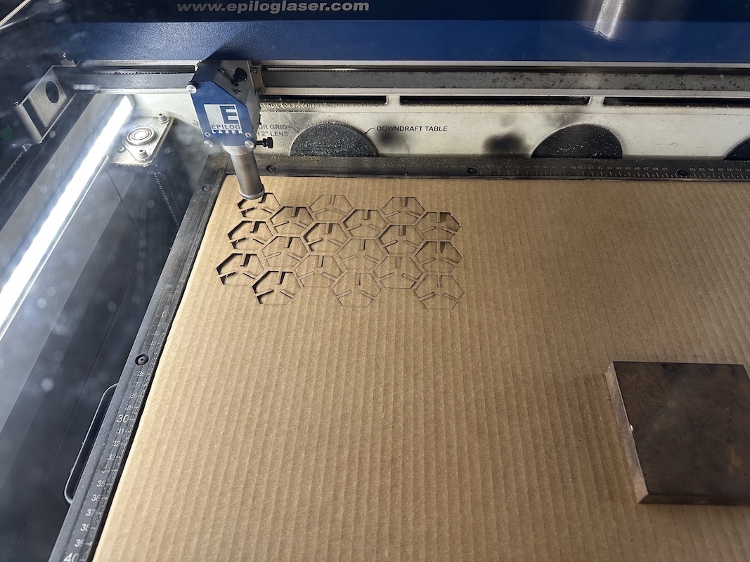 The laser cutting