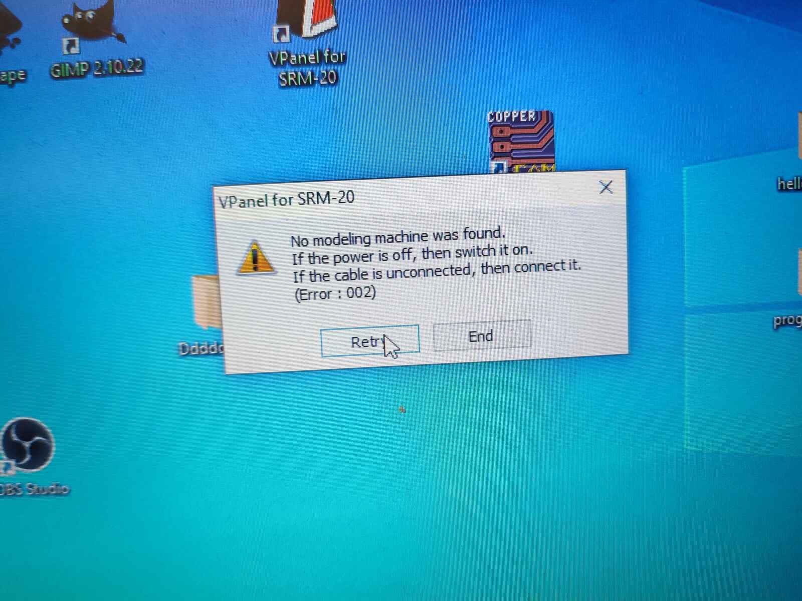 vpenel error