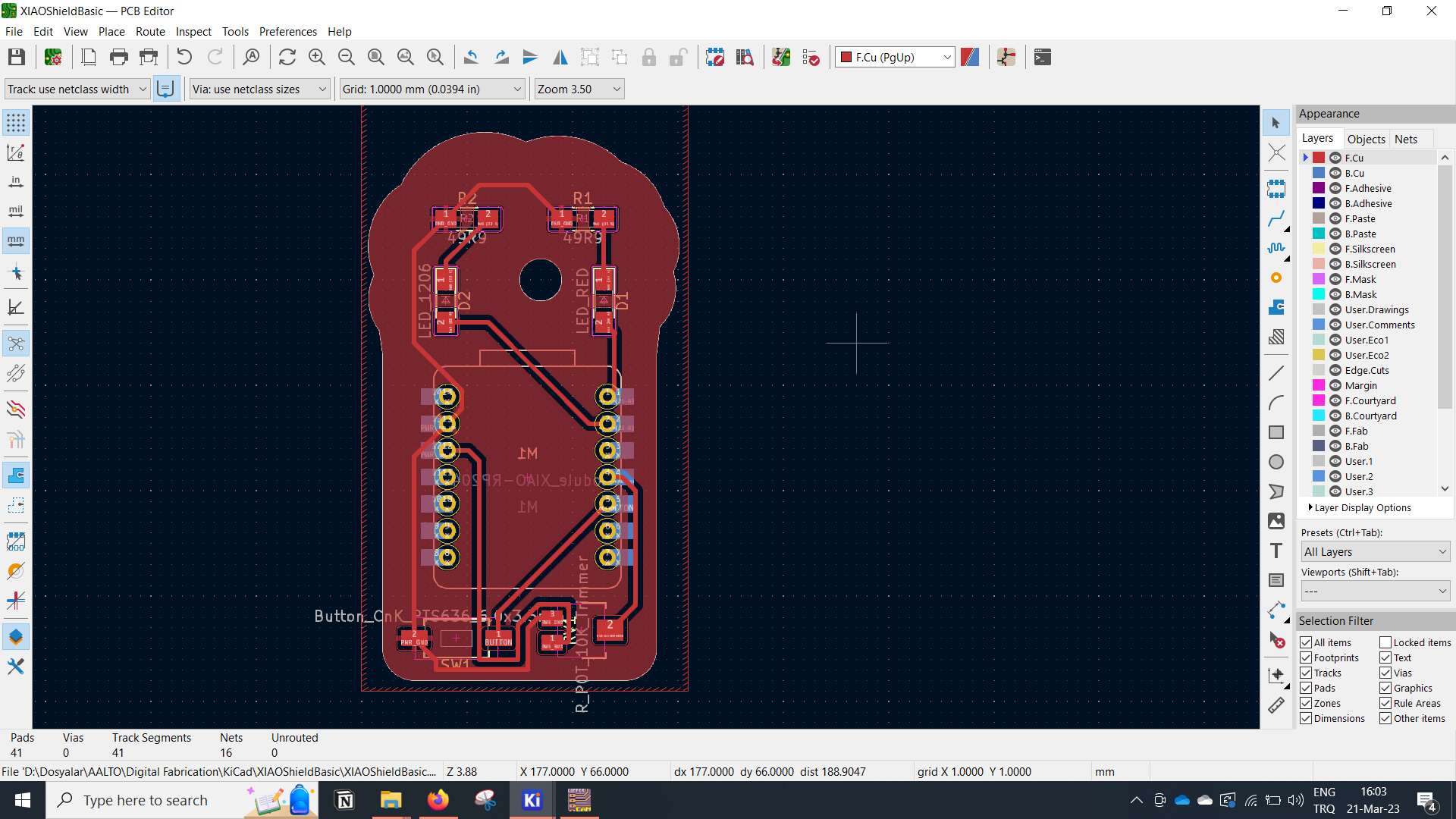 cleaning up in KiCad