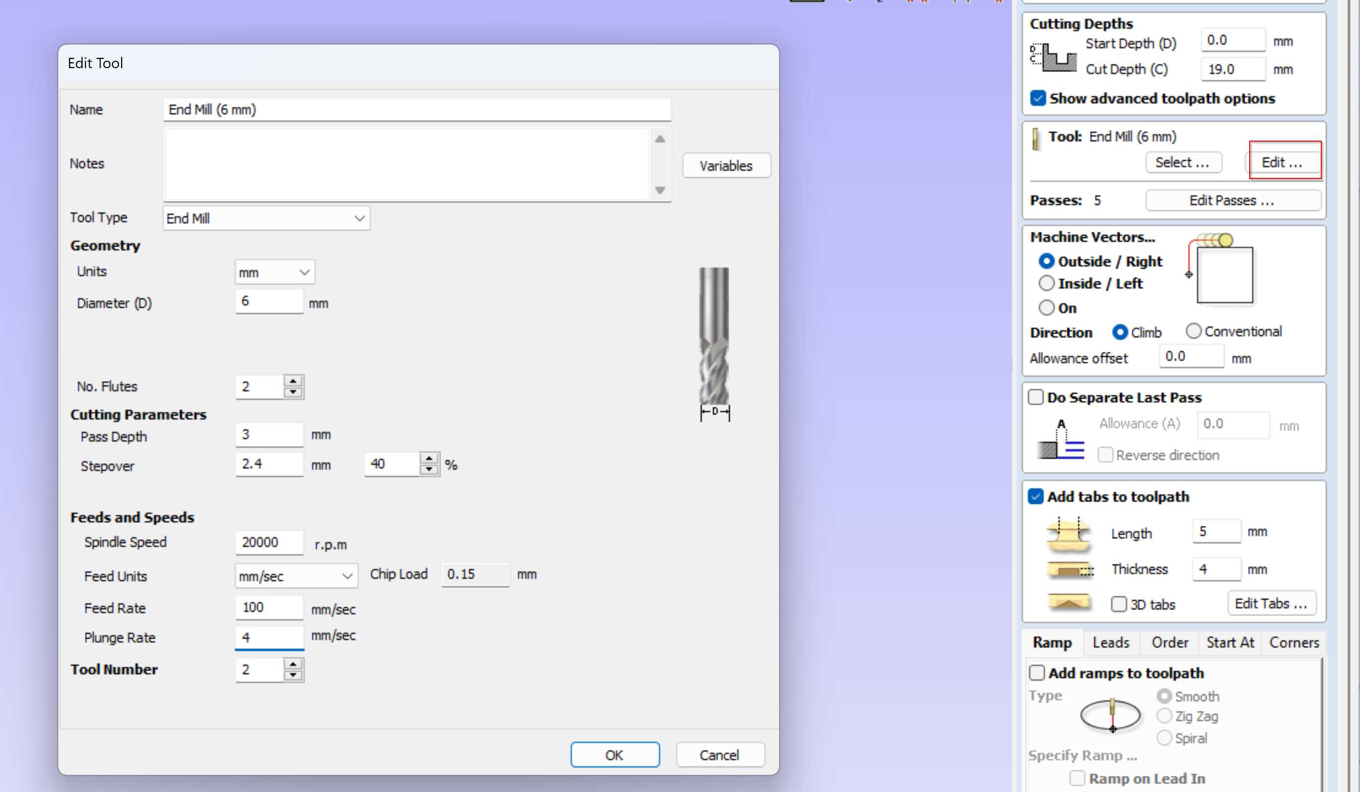 Square tool Settings