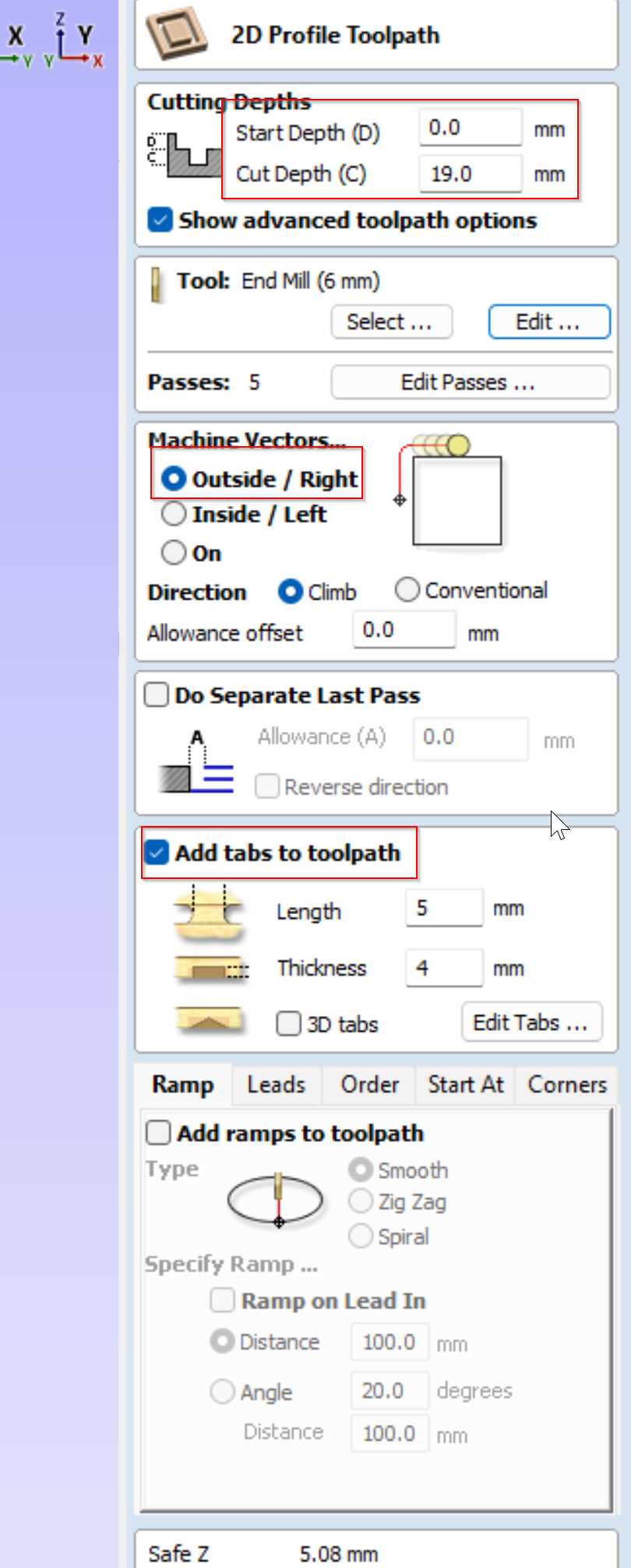 Toolpath Settings