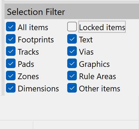 Selection filter