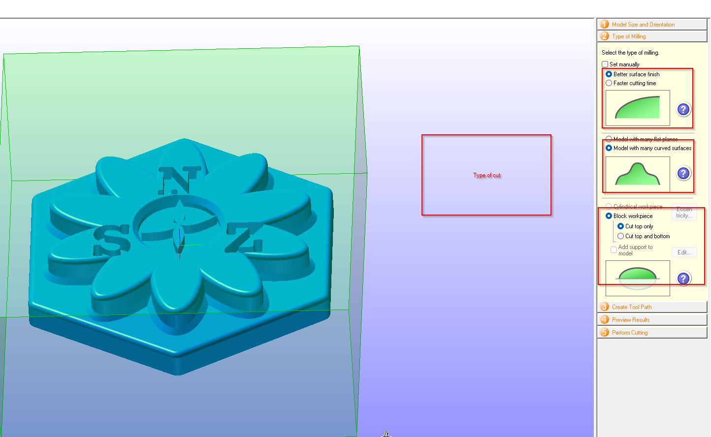 2nd step for toolpath