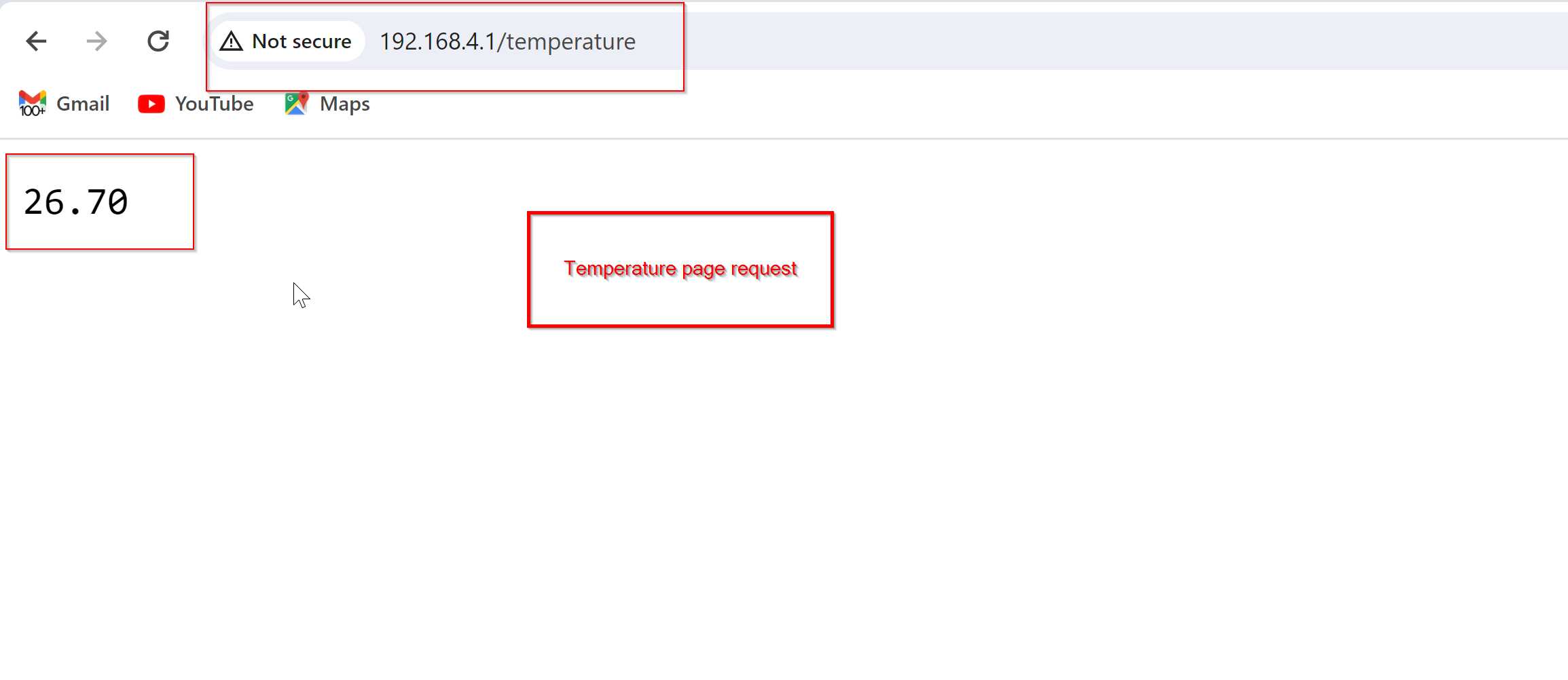 Temperature page on server