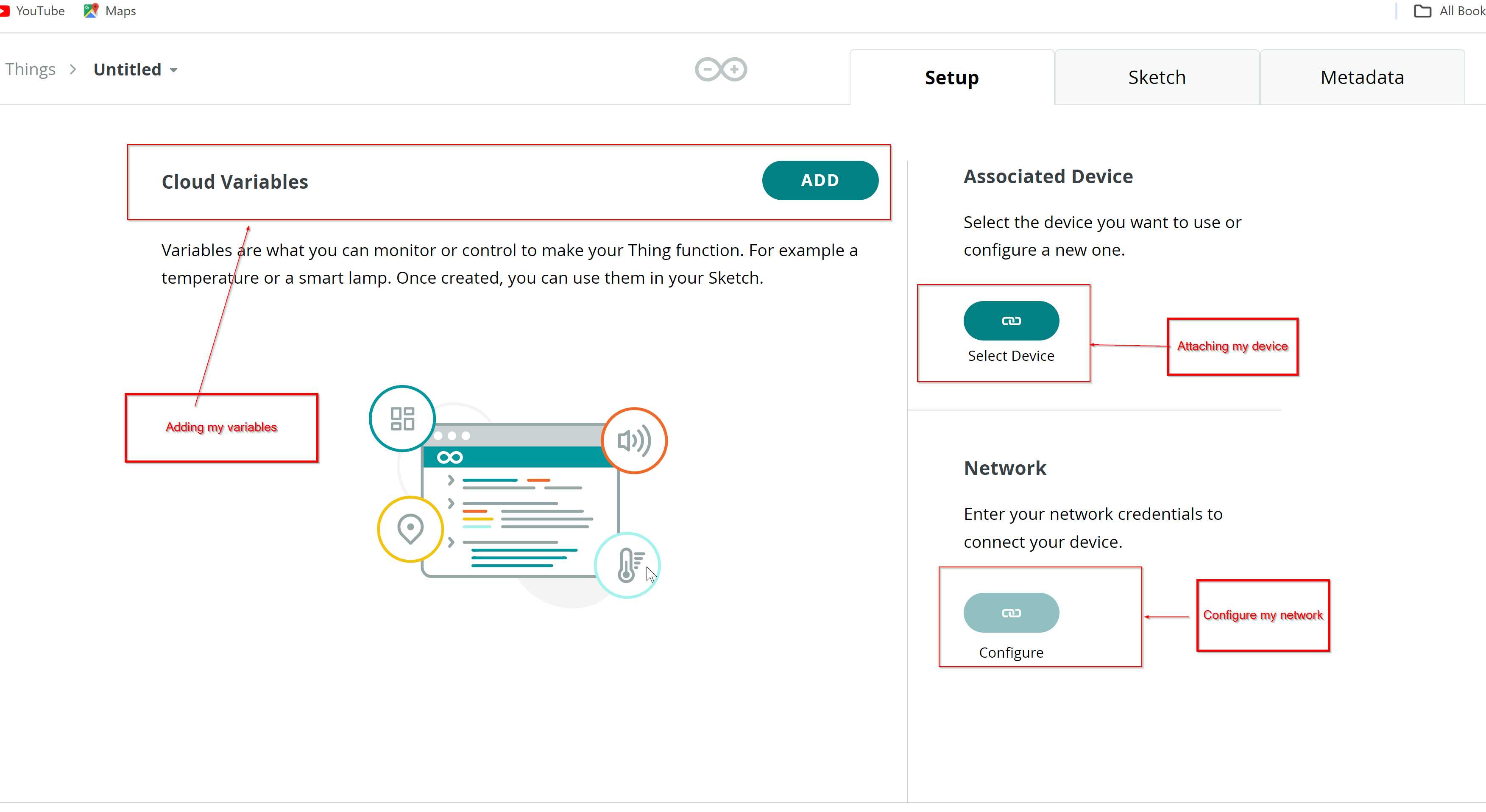 thing setup page 