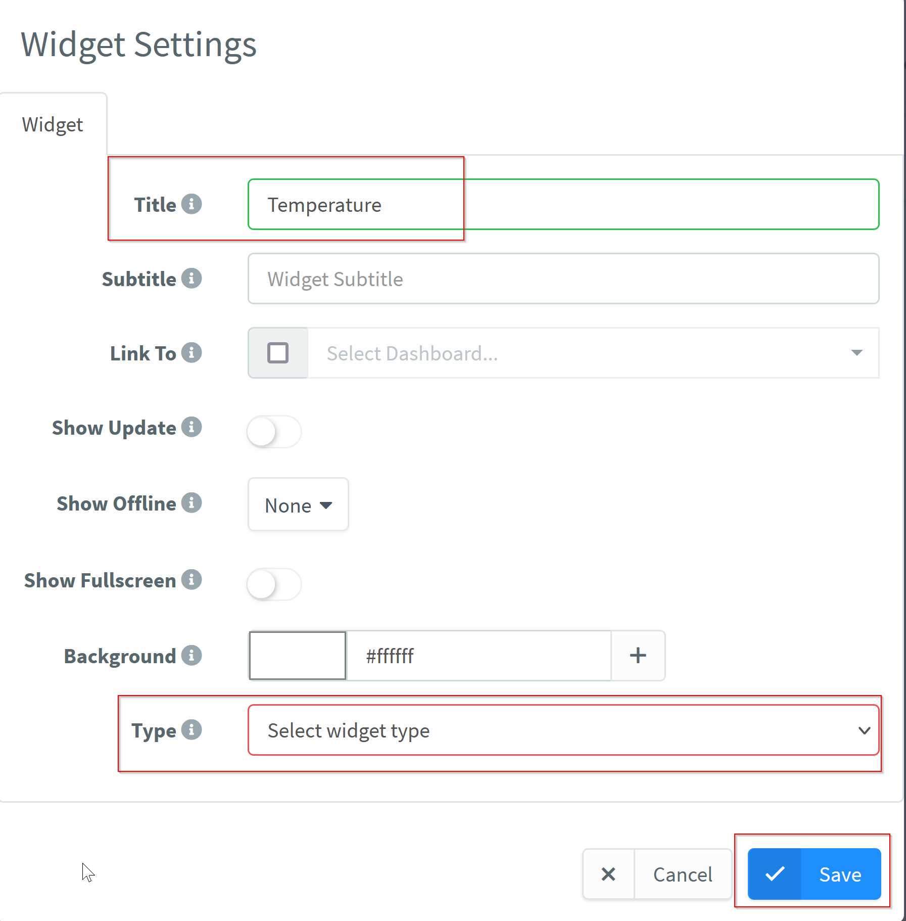 widget details